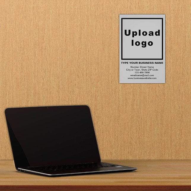 Foto Información de negocio Imagen de fondo gris (Advertise your business. Build brand name awareness. Your business brand on gray photo paper.)