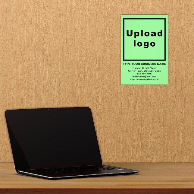 Foto Información de negocios Fondo Verde ligero (Advertise your business. Build brand name awareness. Your business brand on light green photo paper.)