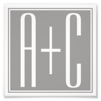 Iniciales de Parejas Elegantes | Blanco y Gris