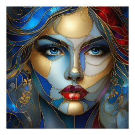 Foto Inocencia radiante - Estilo de vidrio manchado