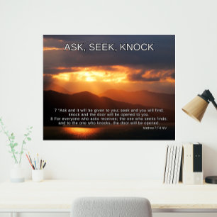 Foto Inspiración cristiana, Seek God, Matthew 7 7-8