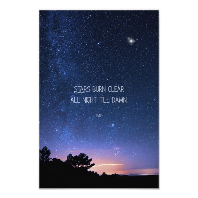 Foto Inspirational Motivational Rumi Quote Stars (Frente)