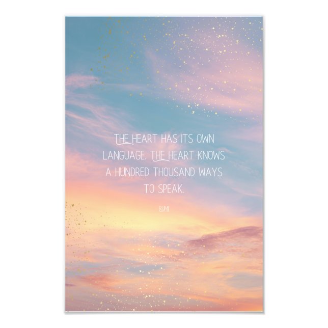Foto Inspirational Motivational Rumi Quote Stars Clouds (Frente)