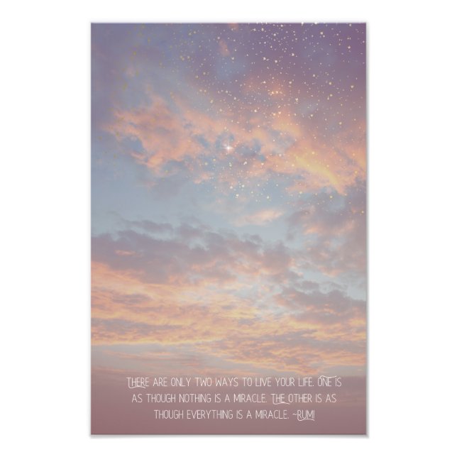 Foto Inspirational Motivational Rumi Quote Stars Clouds (Frente)
