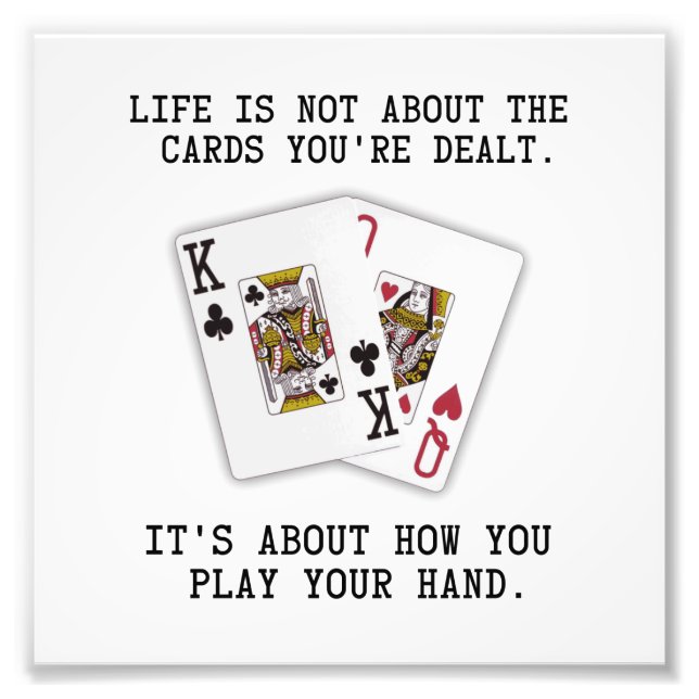 Foto Inspirational Saying Playing Cards Poker Quote (Frente)