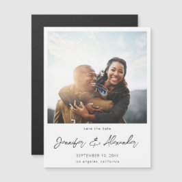 Foto instantánea 2 Guardar la fecha - imán blanco 