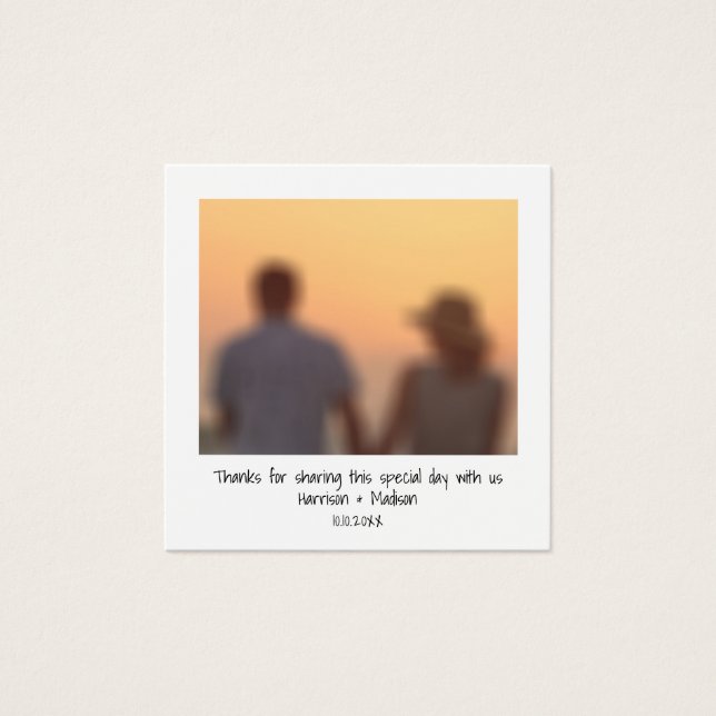 Foto instantánea retro nombre tarjeta de favores d (Anverso)