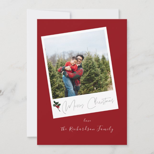 Foto instantánea roja Feliz Navidad (Anverso)