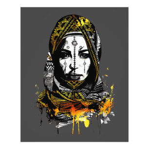 Foto Intrincado retrato de mujer tribal