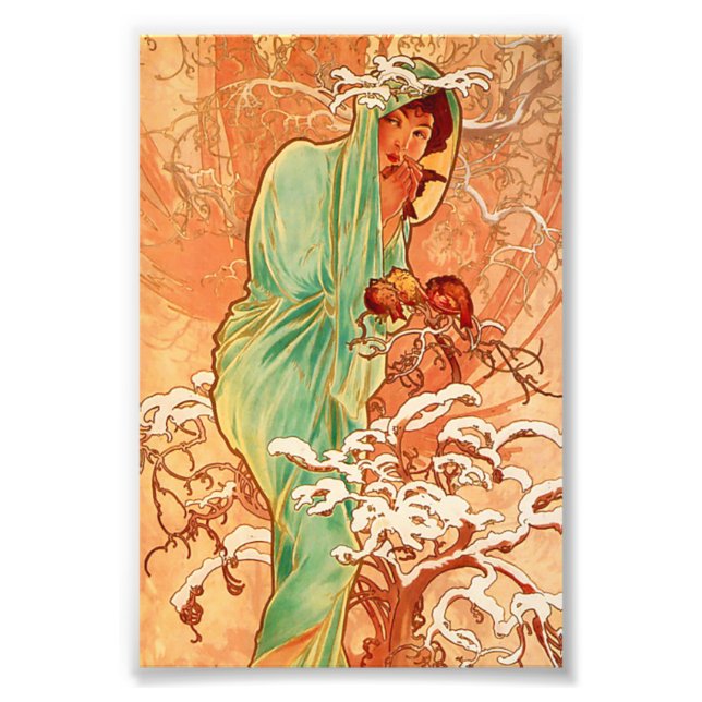 Foto Invierno Art Nouveau de Alphonse Mucha (Frente)