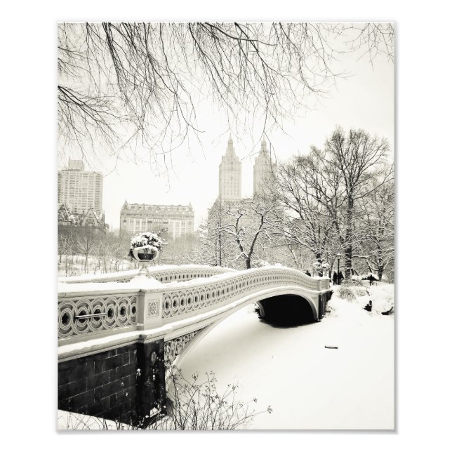 Foto Invierno de Central Park - Nieve sobre puente de B (Frente)