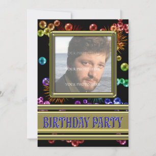 Foto Invitación a fiesta de cumpleaños con burbuja