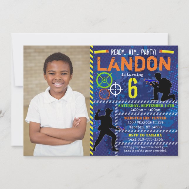 Foto Invitación a la fiesta de cumpleaños de Dart  (Anverso)