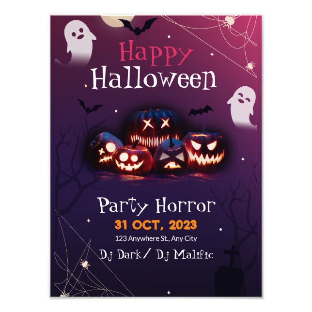 Foto Invitación a la fiesta de Halloween, Fiesta de ter (Frente)