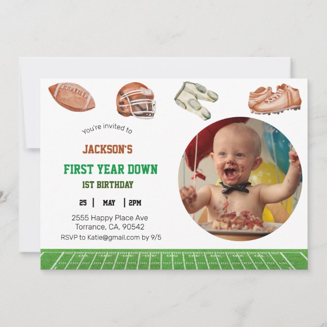 Foto Invitación al primer año de nacimiento (Anverso)