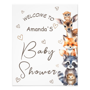 Foto Invitación de baby shower con tema de animales del