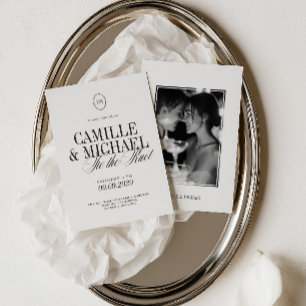 Foto Invitación de Boda con Caligrafía Elegante pa