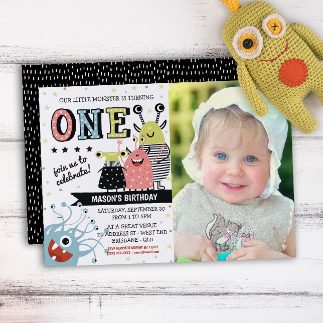 Foto Invitación de cumpleaños a un monstruo de un  (Your little one will be in for a monster of a celebration with this creative invitation.)