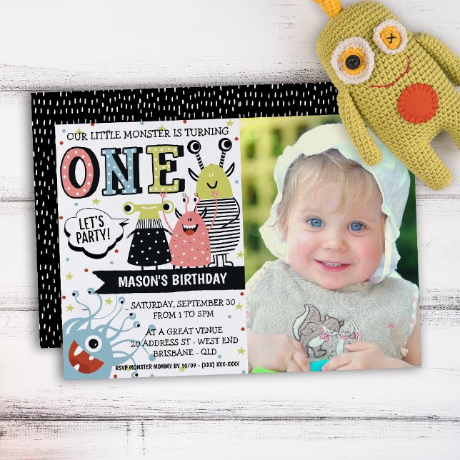 Foto Invitación de cumpleaños a un monstruo de un  (Your little one will be in for a monster of a celebration with this creative invitation.)