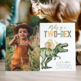 Foto Invitación de cumpleaños de dos rex dinosauri