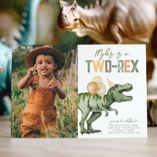 Foto Invitación de cumpleaños de dos rex dinosauri