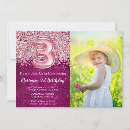 Foto: Invitación de cumpleaños Magenta Purpurina R