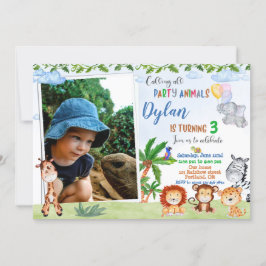 Foto Invitación de cumpleaños Safari Animación de