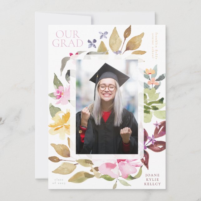 Foto: Invitación de graduados de la escuela de flo (Anverso)