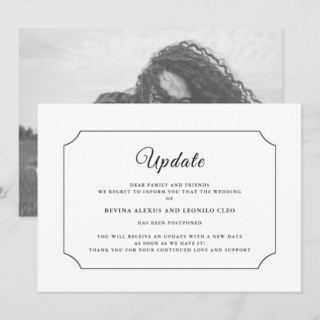 Foto | Invitación de posposición de actualización  (Anverso / Reverso)