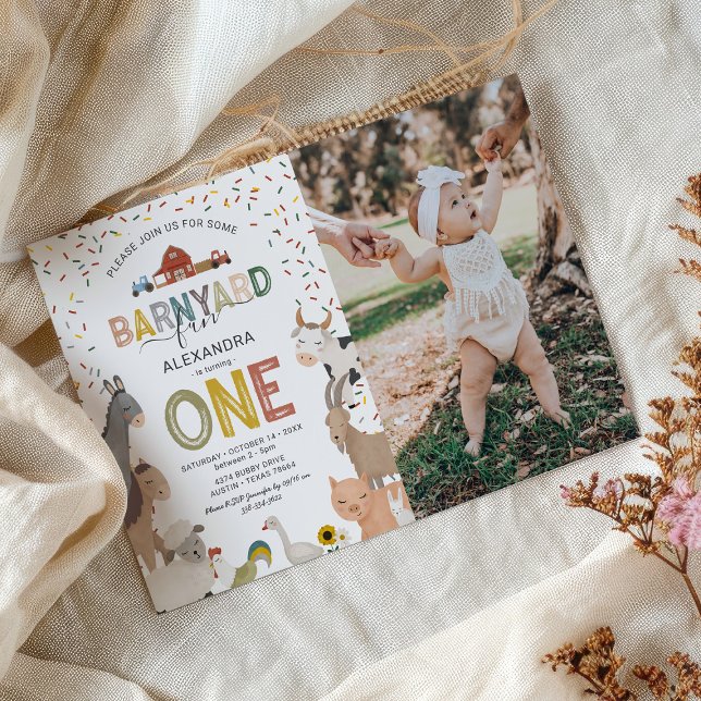 Foto Invitación de primer cumpleaños de Barnyard F (Subido por el creador)