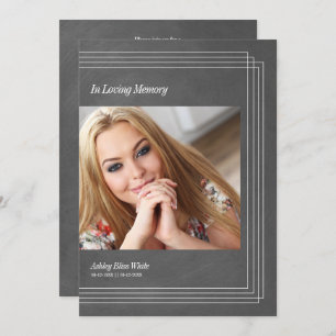 Foto Invitación funeraria Gray Faux Metallic