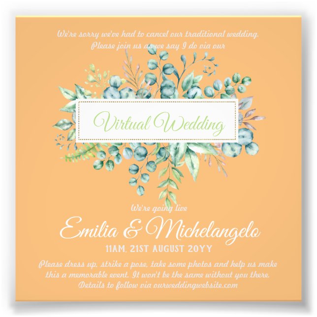 Foto Invitaciones a la transmisión en vivo de videochat (Frente)