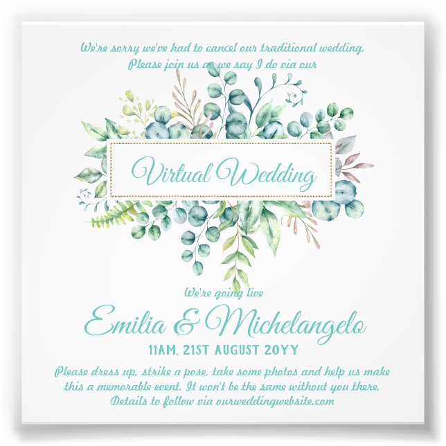 Foto Invitaciones a la transmisión en vivo de videochat (Frente)