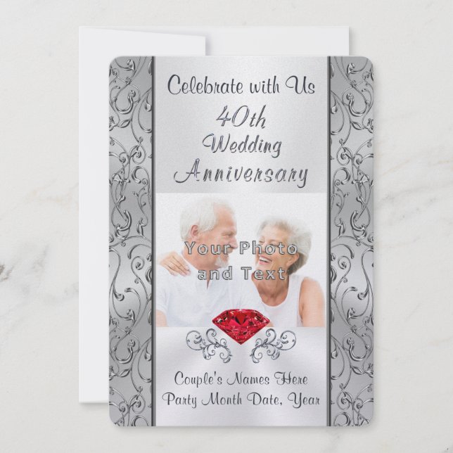 Foto, invitaciones personalizadas para el 40º aniv (Anverso)