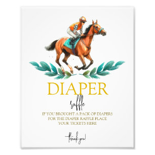 Foto Ir Baby Go, Green Horse Race Diaper Raffle Rótulo