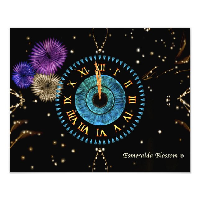 Foto Iris Clock Turquoise Photo Print (Frente)