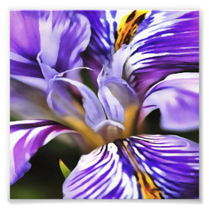 Foto Iris In Violet Lilac and Purple Botanical Art