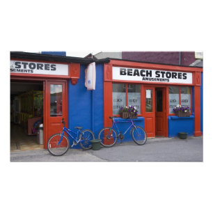 Foto Irlanda, Strandhill. Fachadas de tiendas con bicic