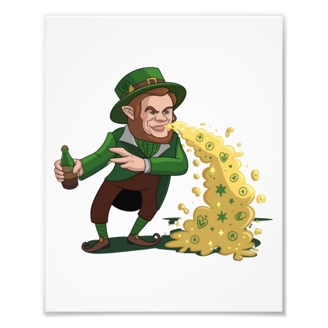 Foto Irlandés Leprechaun Tossing Lucky Cookies Funny (Frente)