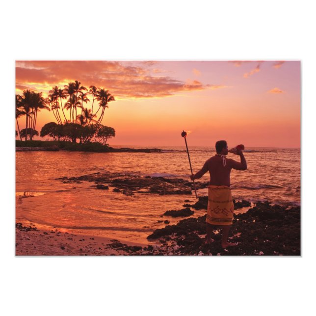 Foto Isla Grande, Hawái. Atardecer, Isla Grande Hawái. (Frente)