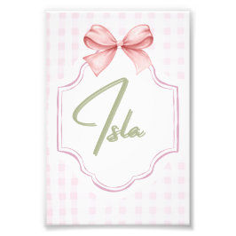 Foto Isla Personalizada Niña Bebé Nursery Bow&Gingham