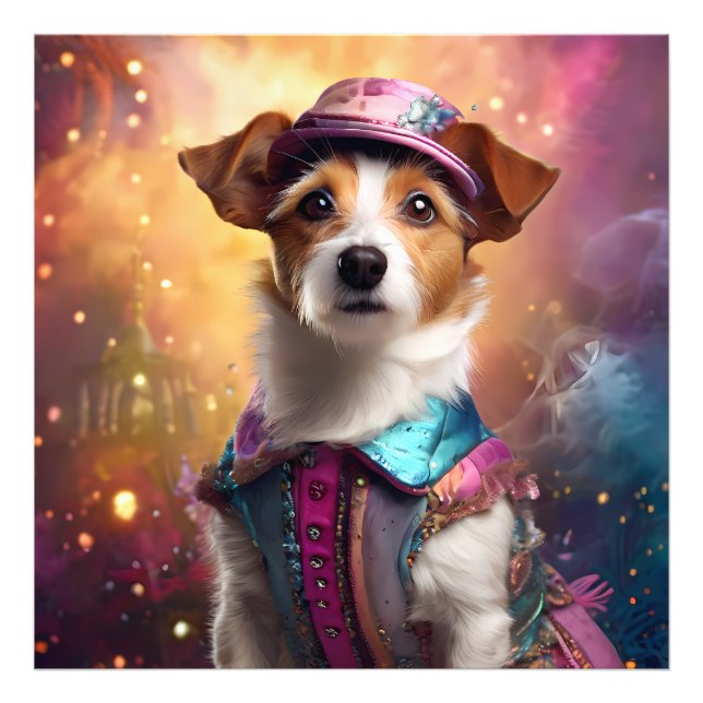 Foto Jack Russell en un disfraz vibrante (Frente)