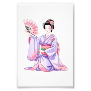 Foto Japanese Traditional Woman Art Sticker Elegant Ill