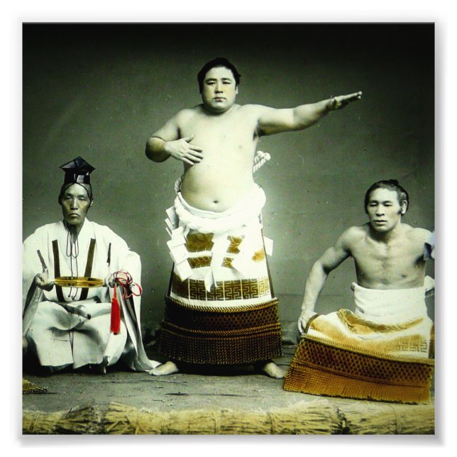Foto Japón antiguo luchador de sumo japonés (Frente)