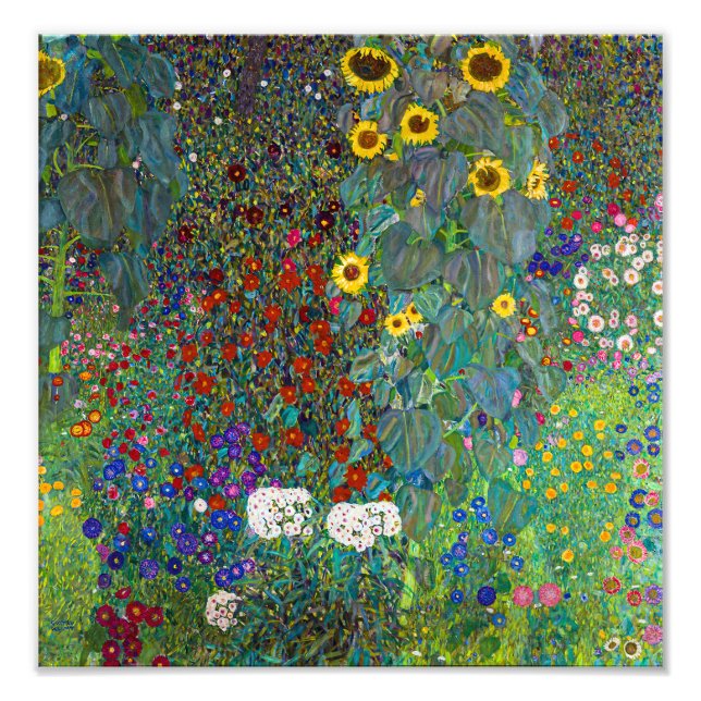 Foto Jardín de granja con girasoles | Gustav Klimt | (Frente)