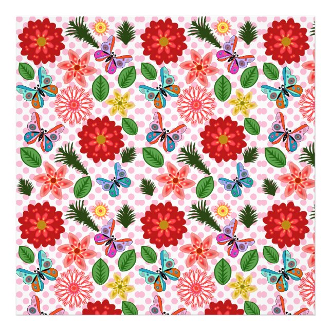 Foto Jardín de Mariposas Floral Moderno de Primavera (Frente)