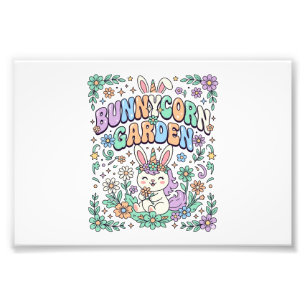 Foto Jardín Unicornio Bunnycorn Tipografía Kawaii Diseñ