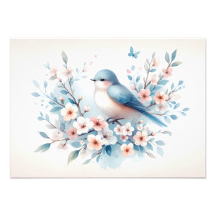 Foto Jazmín de Pájaro Azul Acuarela Serenidad