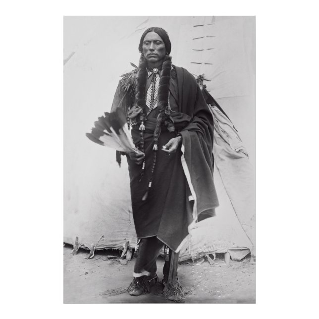 Foto Jefe de la Comanche Warrior Quanah Parker c. 1885 (Frente)