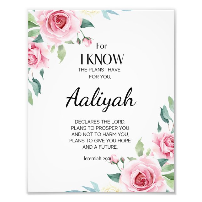 Foto Jeremiah 29:11 Rosa Rosa Personalizada (Frente)